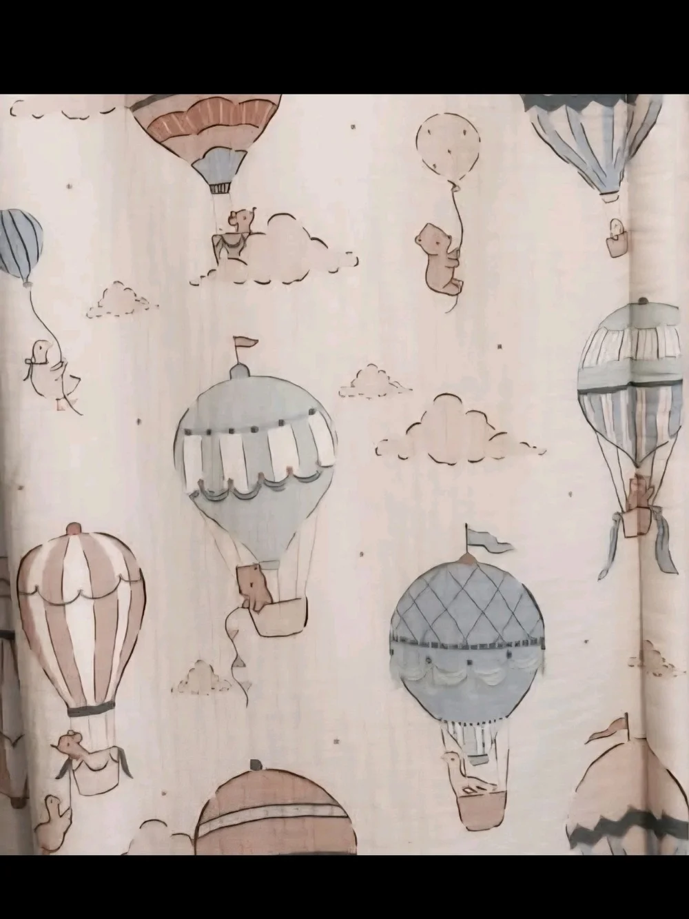 cupcakes & cashmere Cream Throw with Pastel Blue and Muted Pink Hot Air Balloons